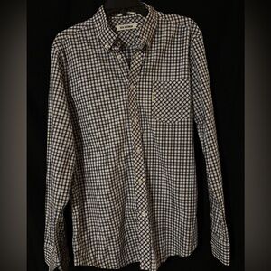 Ben Sherman Navy and White Plaid Shirt